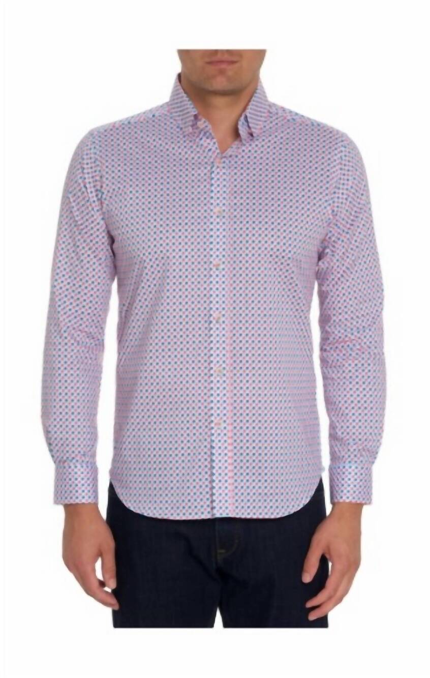NEW ROBERT GRAHAM bellview woven shirt - plus in pink and blue